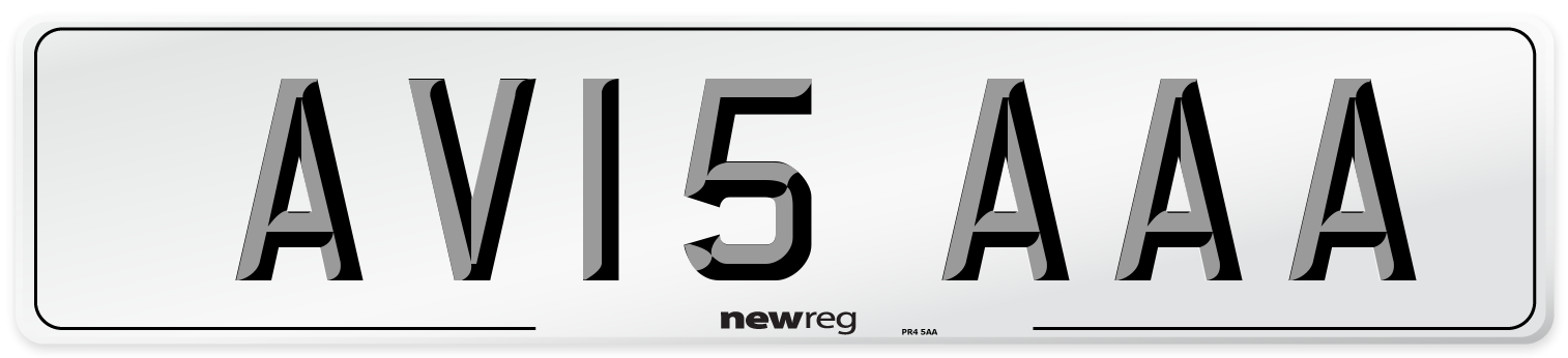 AV15 AAA Number Plate from New Reg